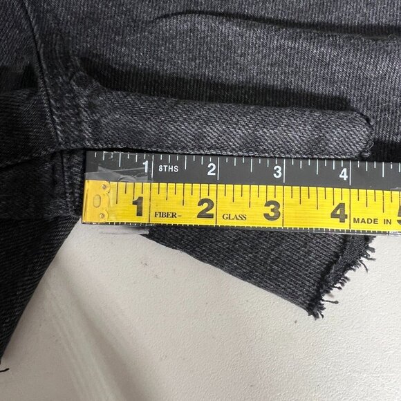 NEW PacSun Dad Jean Shorts Womens 28 Black High Rise Cut Off Button Fly Denim - Picture 3 of 13